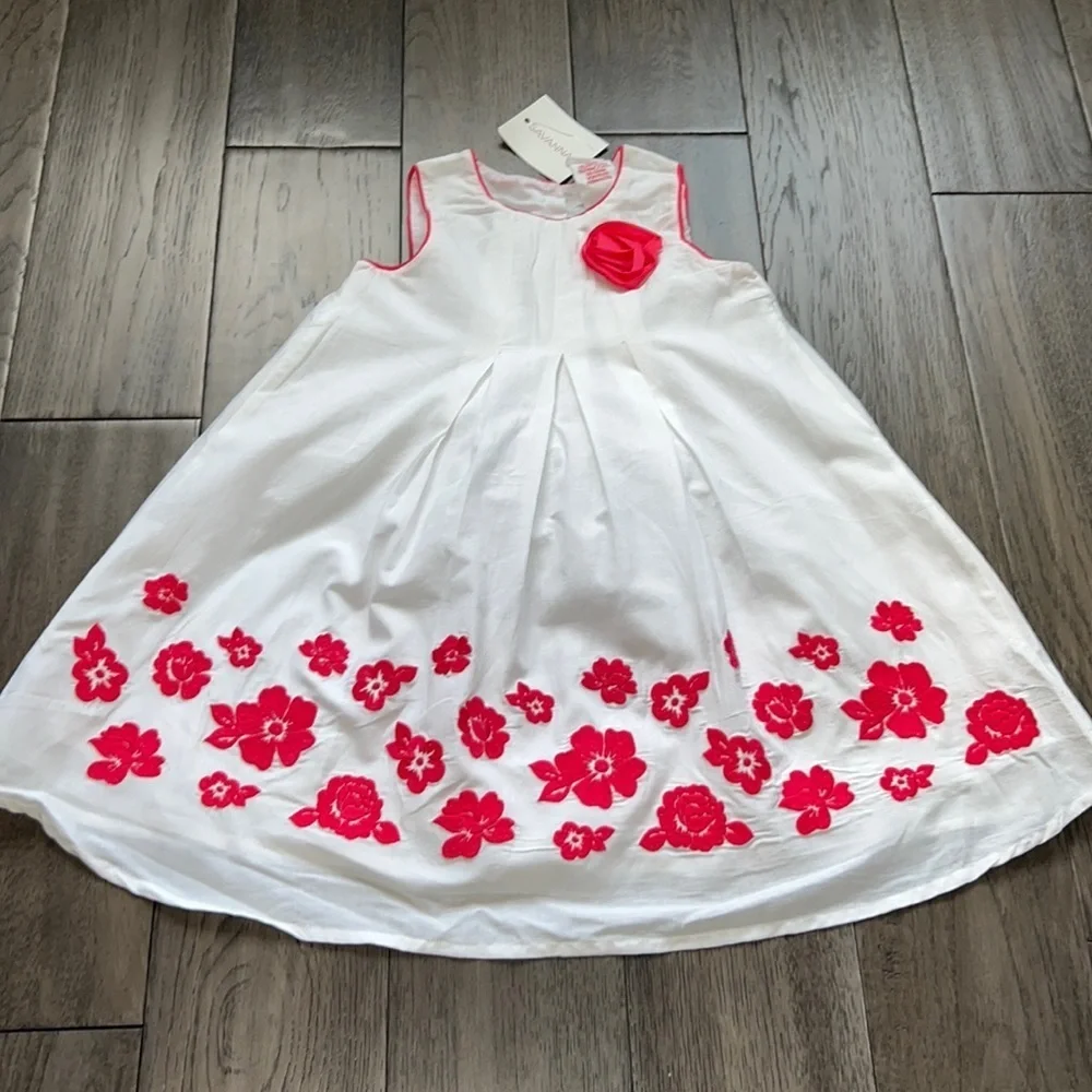 NWT savannah sleeveless, floral, pleated dress